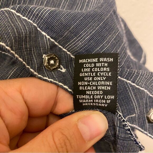 Buckle BKE black label standard fit shirt Short sleeve button up casual blue L - Picture 5 of 8